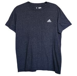Men's adidas Logo Charcoal Heather Large T Shirt Workout Cotton Poly
